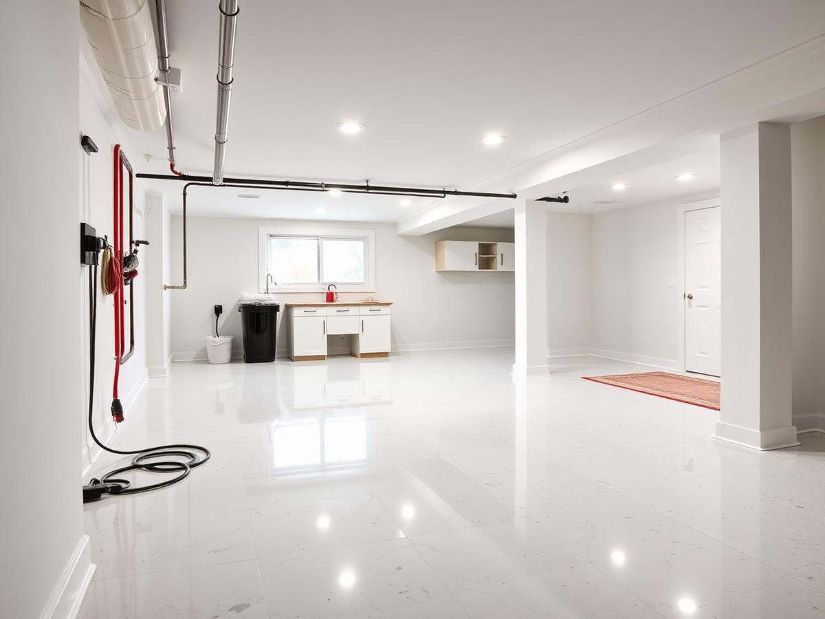 Après le traitement : sous-sol propre et protégé, sans rongeurs